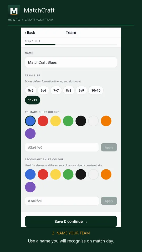 Create your team demonstration